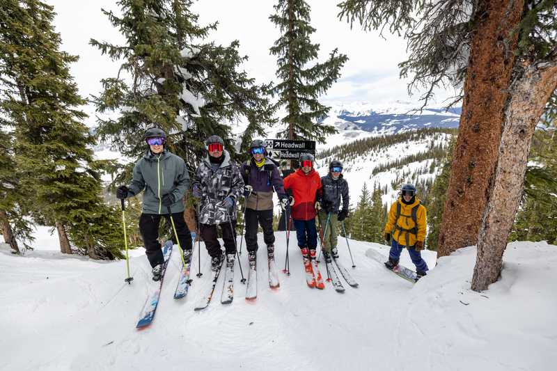 A group of Blister attendees in Headwall Glades